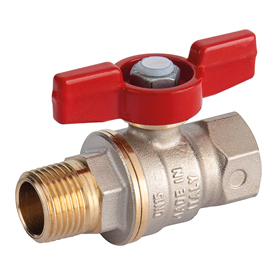 R914 Valvola a sfera, attacchi F-M, maniglia a farfalla, passaggio totale, sfera Dado