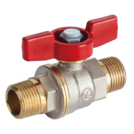 R913 Valvola a sfera, attacchi M-M, maniglia a farfalla, passaggio totale, sfera Dado